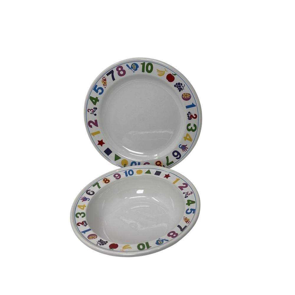Epoch My Count Ten Childs‎ Plate and Bowl Set Numbers Fruits Shapes 728 Korea